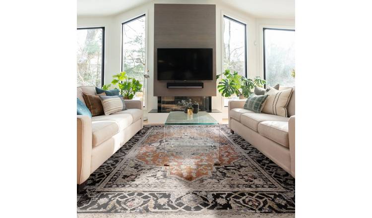 Mega Flooring Orange Traditional Bordered Rug - 120 x 166cm