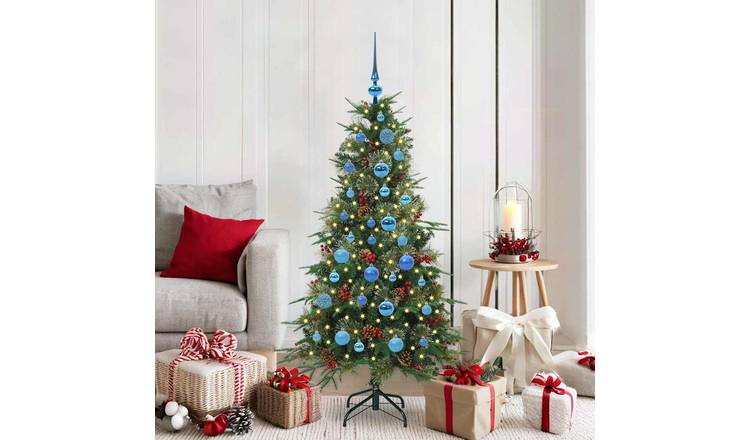 Walplus 150 LED Lights Hinged Christmas Tree Snow Tipped - Green - 150 cm