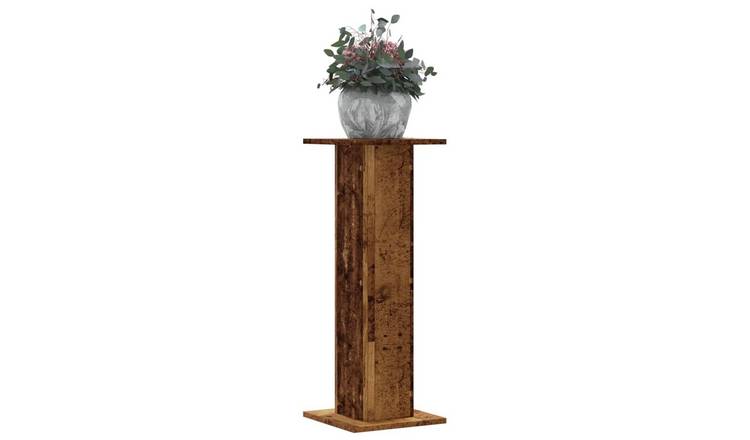 Walplus Pack of 2 Engineered Wood Plant Stand - Old Wood - 30x30x80 cm