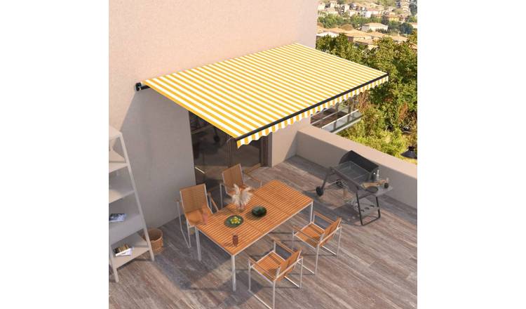 Walplus Manual Polyester - Yellow and White - 500x300 cm - Anthracite Frame