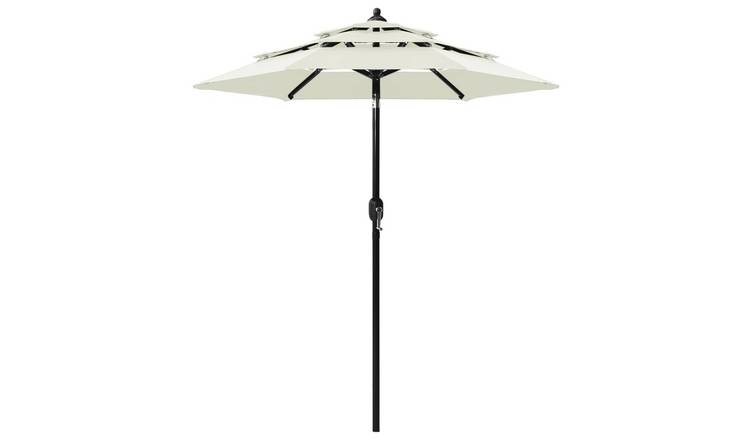 Walplus Polyester Garden Parasol - Sand - 200 x 228 cm