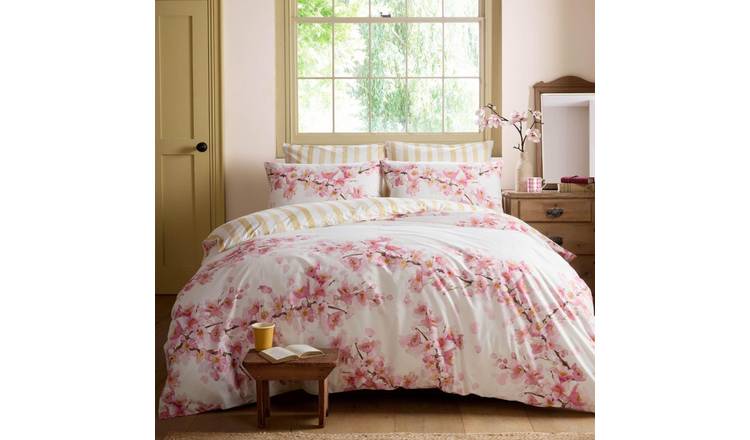 Bluebellgray Cherry Blossom Pink Duvet Cover Set - Double