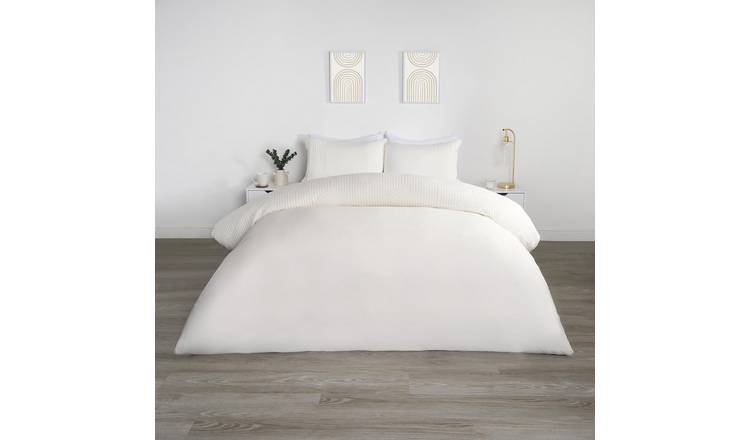 OHS Filled Pinsonic Arches Panel Duvet Cover Bedding Set Cream - Double