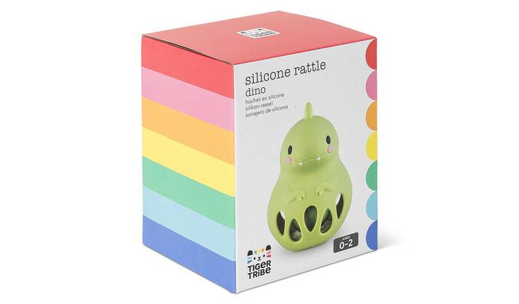 Tiger Tribe Silicone Rattle - Dino - Birth +