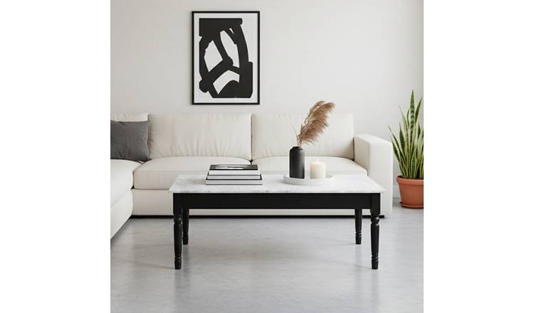 Orsina Henley Marble Effect Coffee Table - Black and White