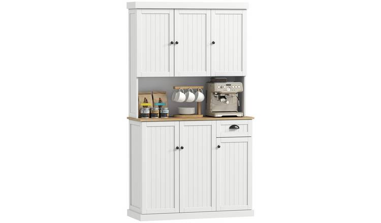HOMCOM 6 Door Modern Adjustable Wide Kitchen Cupboard - White