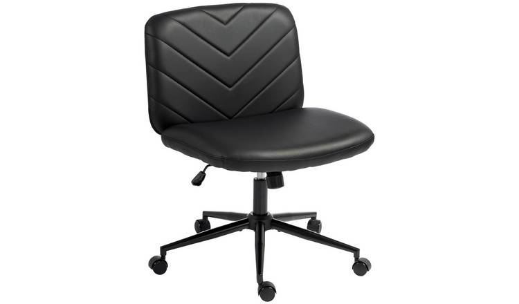 HOMCOM Criss Cross Legged High Density Foam Office Chair - Black
