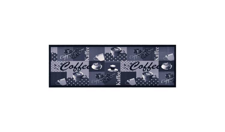 Walplus Coffee Blue Polyamide Kitchen Carpet - Blue - 180 x 60 cm