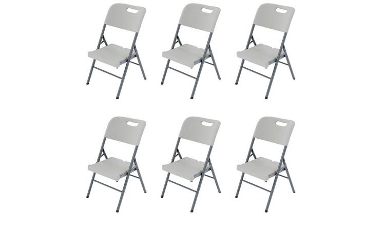 Home Vida Set of 6 Garden Folding Chairs - White