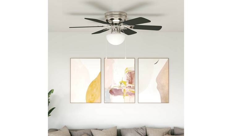 Walplus Steel Ceiling Fan with Light - Black - 82 x 29 cm