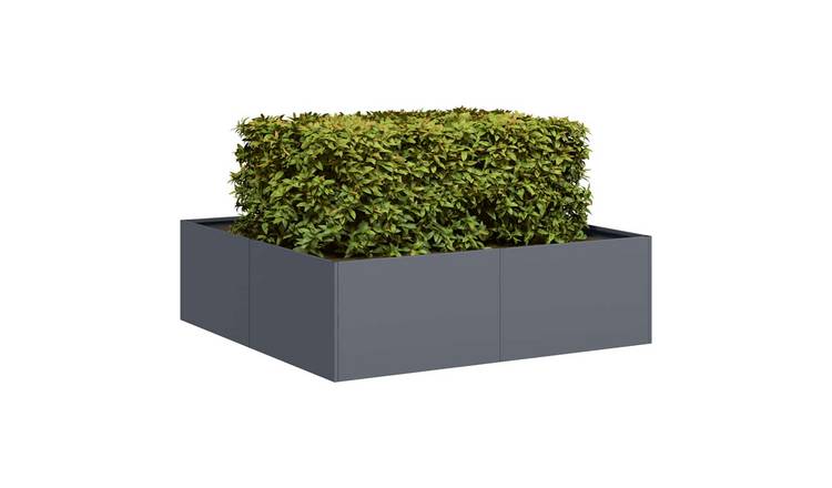 Walplus Steel Garden Planter - Anthracite - 100 x 100 x 30 cm