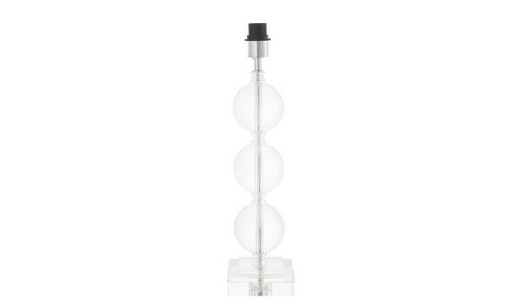 Loops Direct Crystal Glass Table Lamp Base - Clear Crystal and Chrome Plate