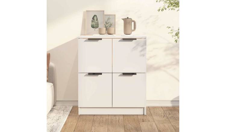 Walplus Engineered Wood 4 Door Sideboard - White - 60 x 30 x 70 cm