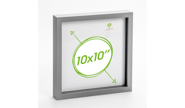 Nicola Spring 3D Box Photo Frame - 10 x 10" - Grey