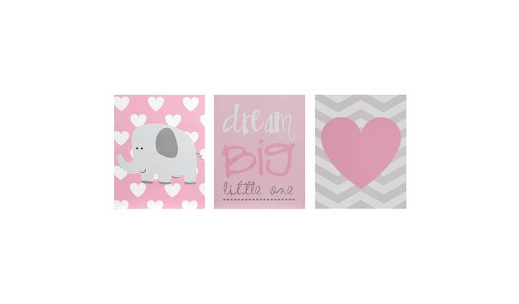 Orsina Ellie Kids Set of 3 Dream Big Wall Art