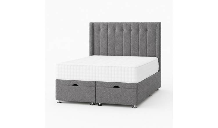 Comfy Deluxe 6ft Super King Dante End Lift Ottoman Bed Set -  Boucle Grey