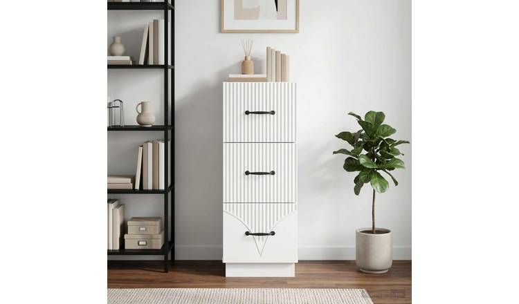 Walplus Engineered Wood Drawer Cabinet - Red - 33 x 34.5 x 87 cm