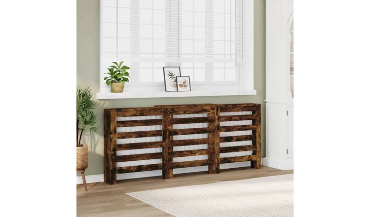 Walplus Engineered Wood Radiator Cover - Smoked Oak - 205 x 21.5 x 83.5 cm
