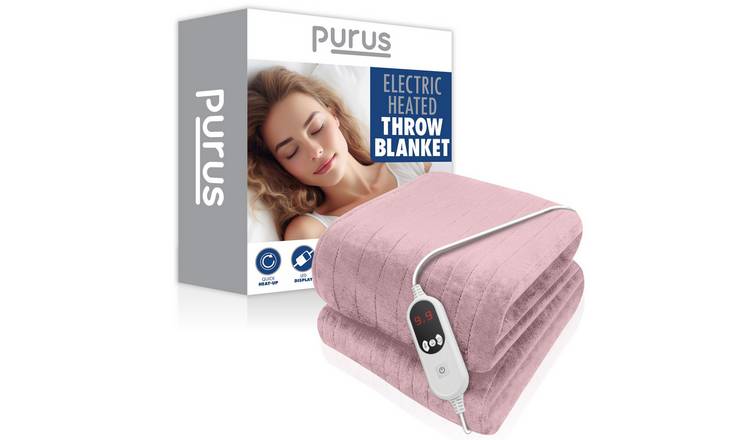 Purus XL 180 x 130cm Microfleece Polyester Electric Heated Throw Blanket - Pink