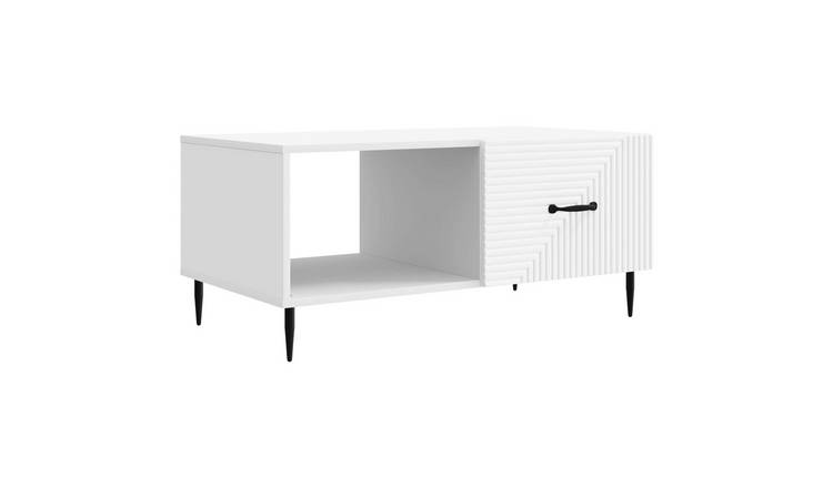 Walplus 2 Shelf Space Saving Coffee Table - White - 90 x 50 x 40 cm