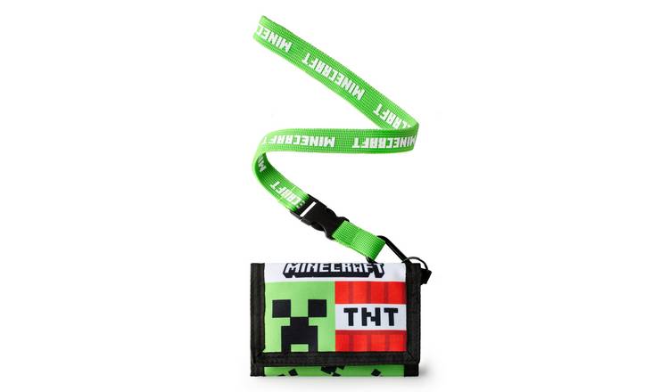 Minecraft Creeper TNT Kids Boys Strap Wallet - Green