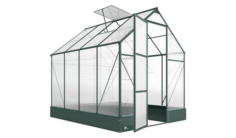 Outsunny Polycarbonate Aluminium Frame Raised Bed Greenhouse – Green
