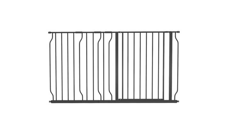 PawHut Pressure Fit Steel Dog Gate - 75-145cm x 76cm - Black