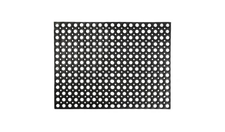 Nicola Spring Heavy Duty Rubber Door Mat - Black