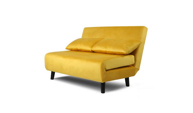 HomeGardenDirect Aurora Double Velvet Sofa Bed - Yellow