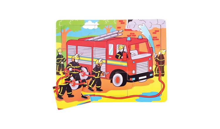 Bigjigs Toys Tray Puzzle - Fire Engine - 2 Years +