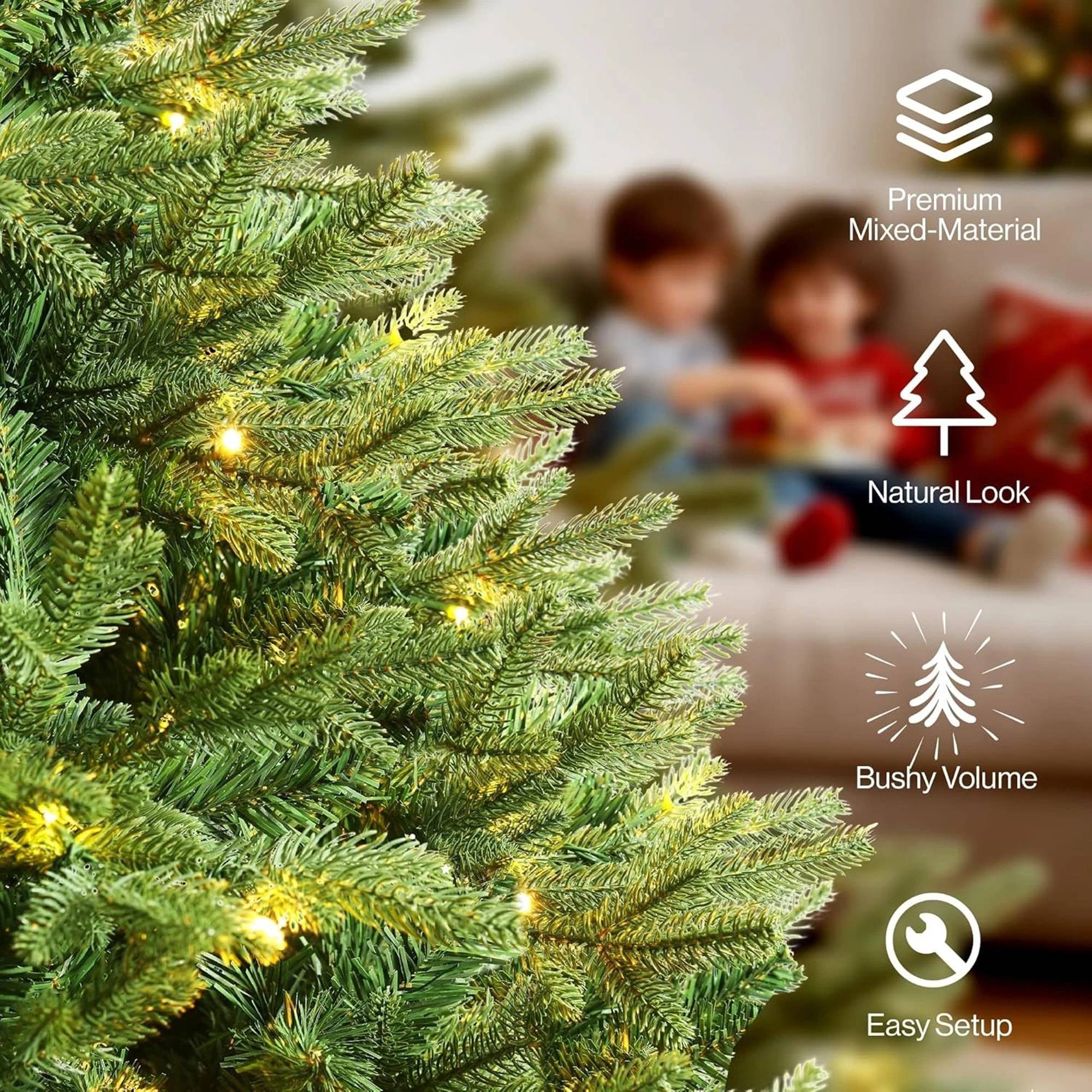 My Christmas 7ft Pre-Lit Christmas Tree with 380 LED Lights - Green - Image 3