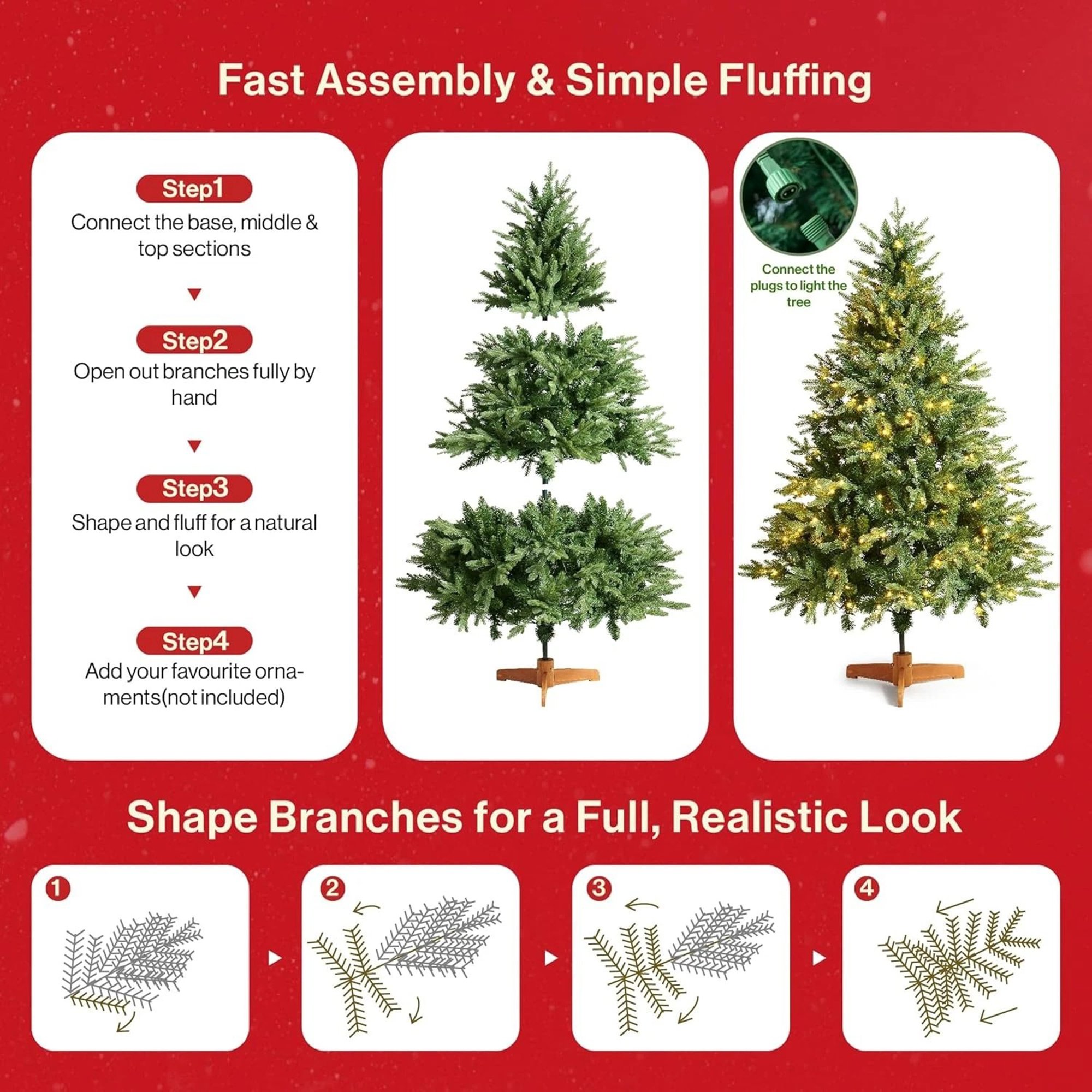 My Christmas 7ft Pre-Lit Christmas Tree with 380 LED Lights - Green - Image 5