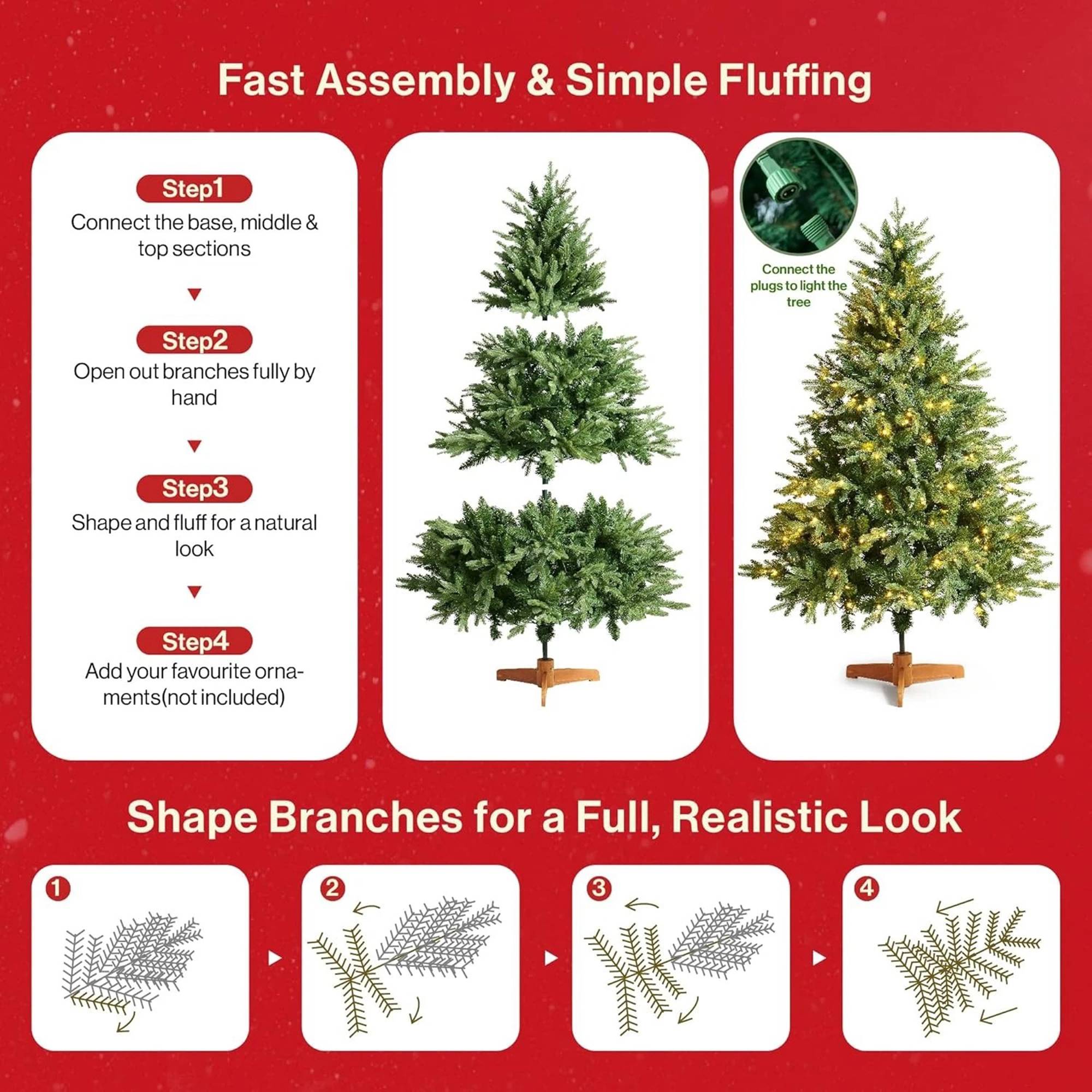 My Christmas 7ft Pre-Lit Christmas Tree with 380 LED Lights - Green - Image 5