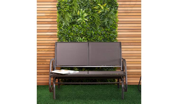 Charles Bentley Steel 2 Seater Rocking Bench - Grey