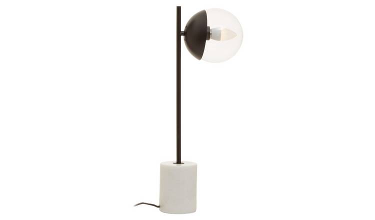 Orsina Metal Table Lamp with Marble Base – Black and White