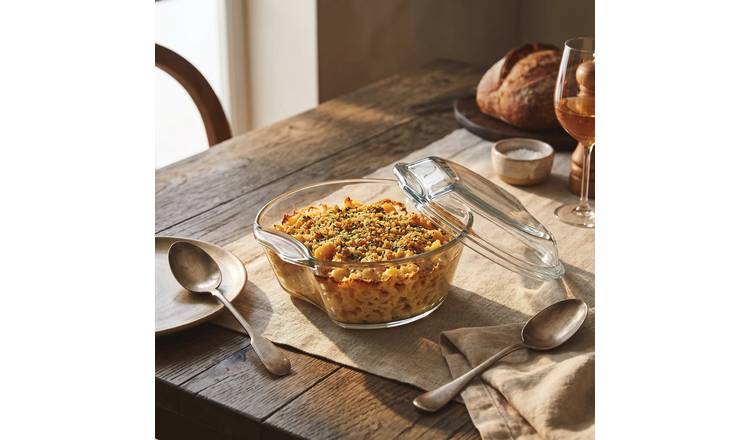 Orsina Small Round Glass Casserole Dish - Clear