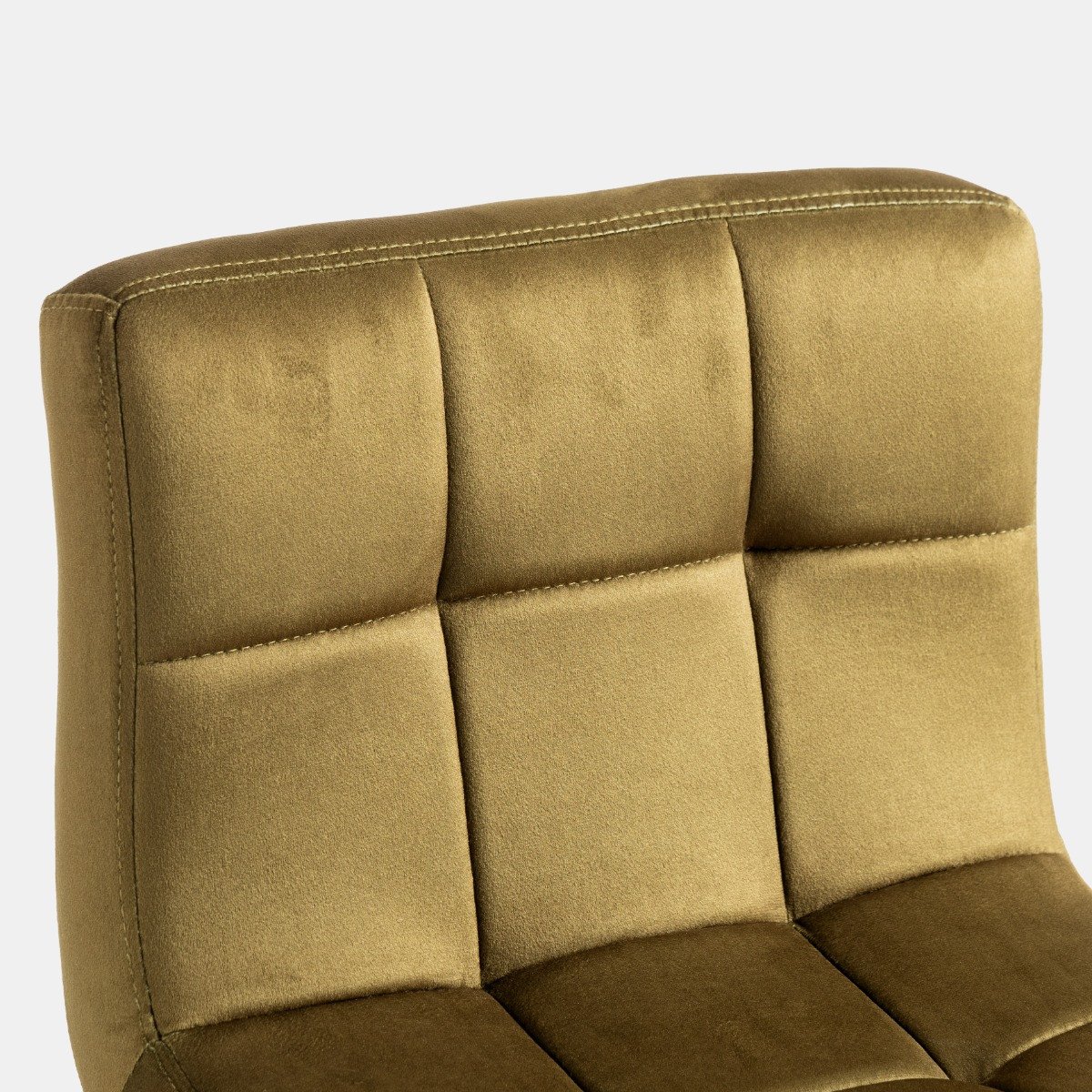 OHS Set of 2 Adjustable Velvet Bar Stools - Olive/Gold - Image 4
