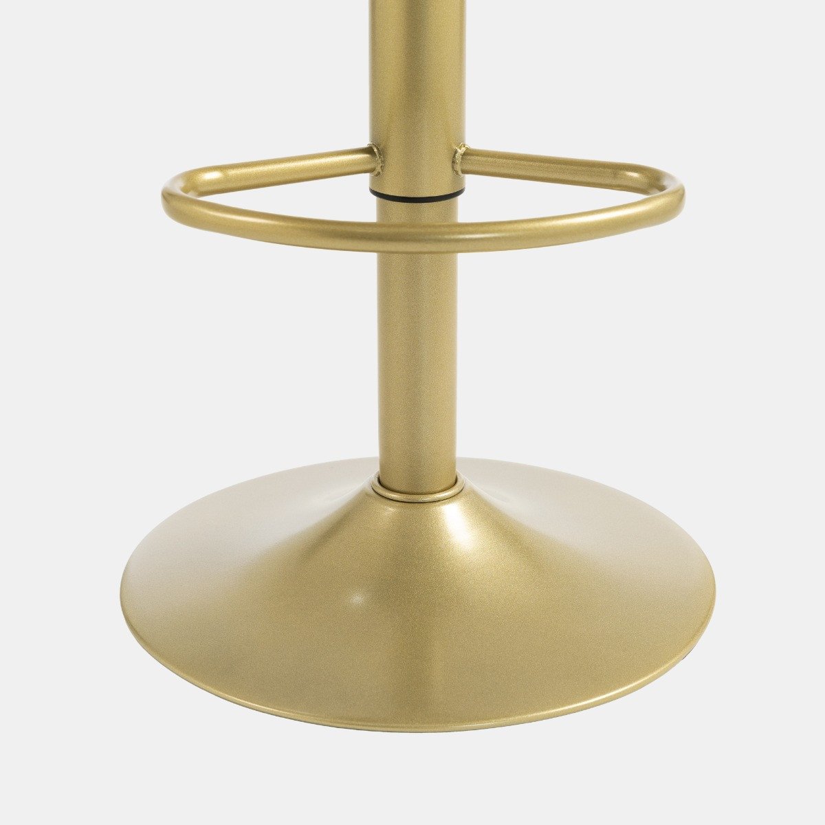 OHS Set of 2 Adjustable Velvet Bar Stools - Olive/Gold - Image 5