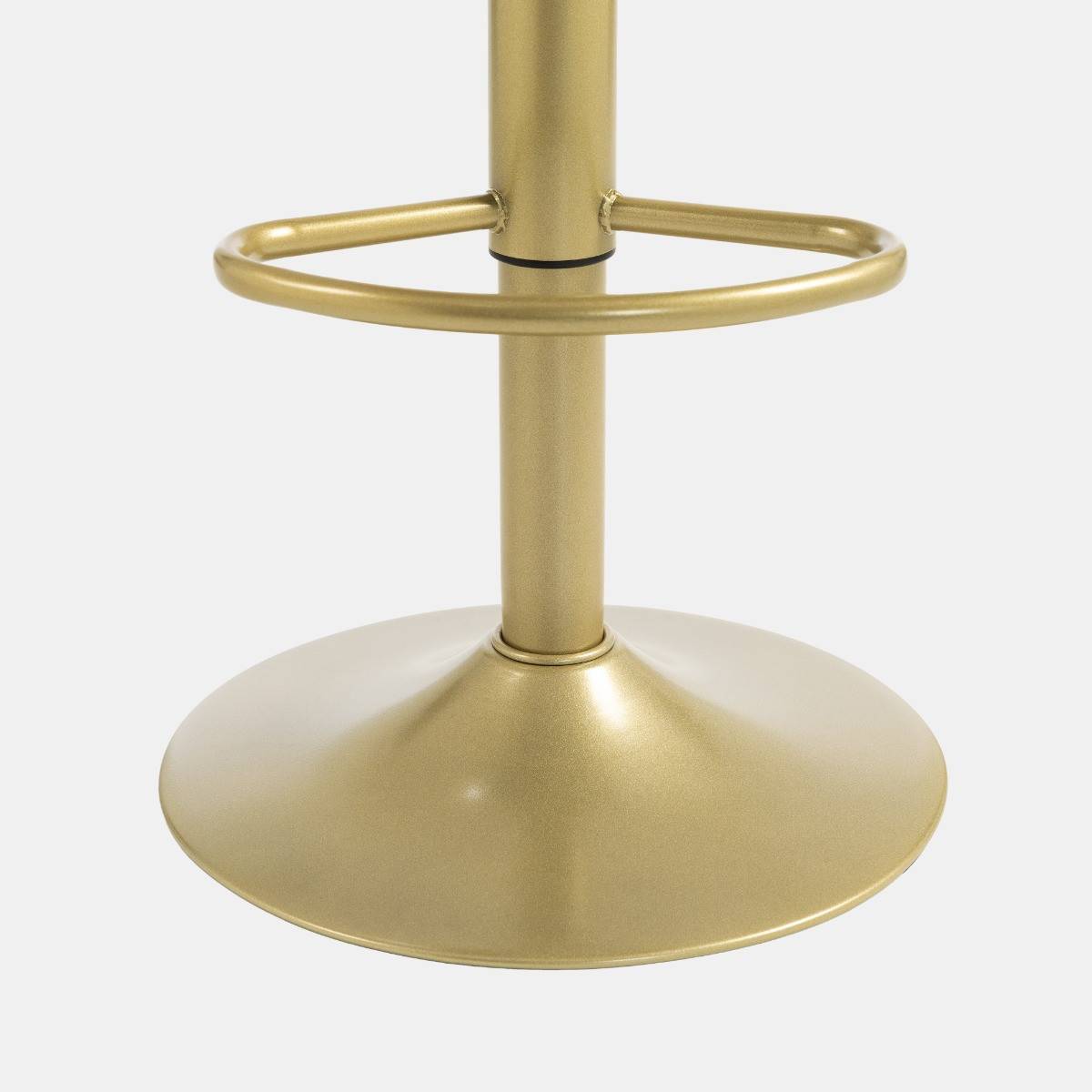 OHS Set of 2 Adjustable Velvet Bar Stools - Olive/Gold - Image 5