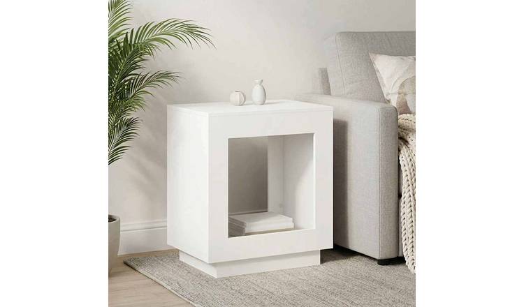 Walplus Engineered Wood Side Table - White - 60 x 40 x 65 cm