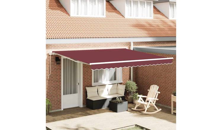 Walplus Manual Polyester Retractable - Burgundy - 400x300 cm - White Frame