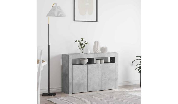 Walplus Engineered Wood Sideboard - Concrete Grey - 116 x 30 x 75 cm