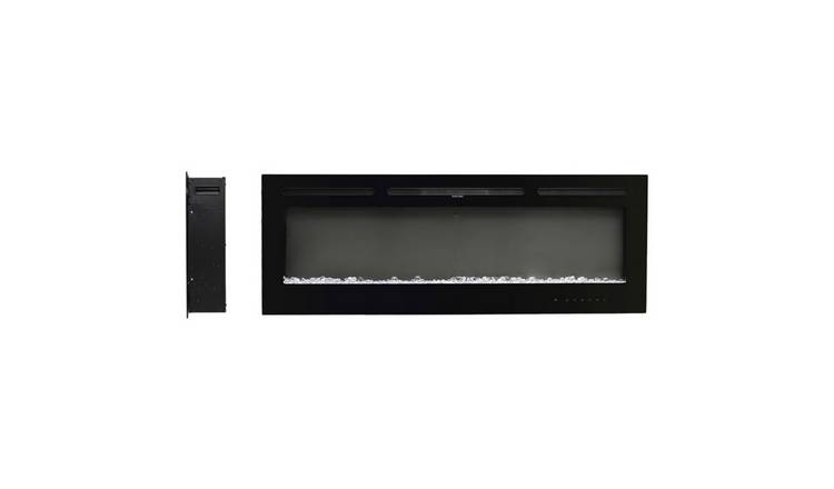 Living and Home 80 Inch Recessed Wall Mounted Electric Fireplace Remote - Black