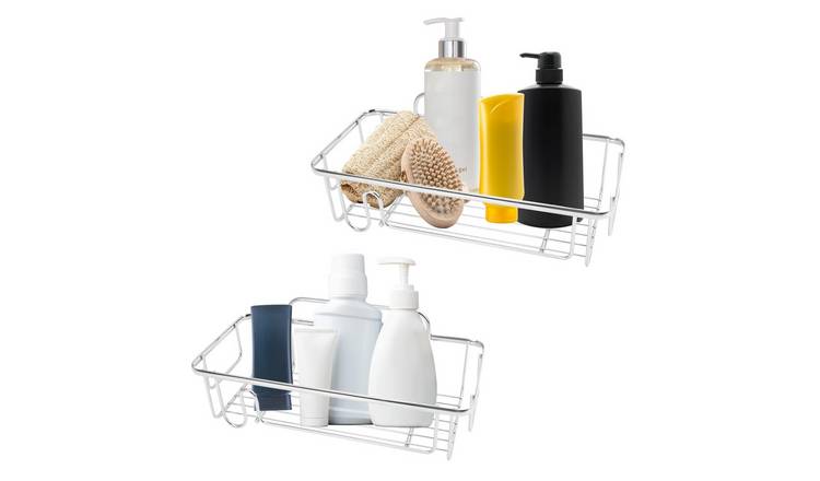 Top 3 Rectangular 2x Shower Caddy Bathroom Shelf Storage - Silver