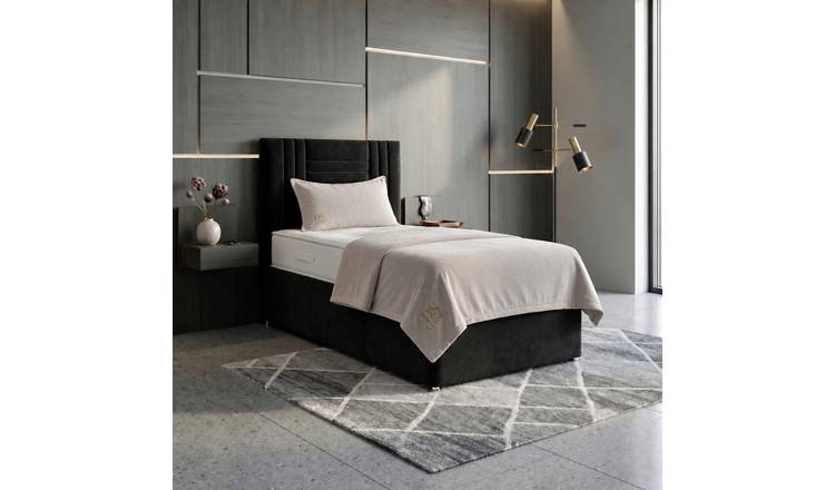 DS Living Orion Single Upholstered Ottoman Bed Frame - Black