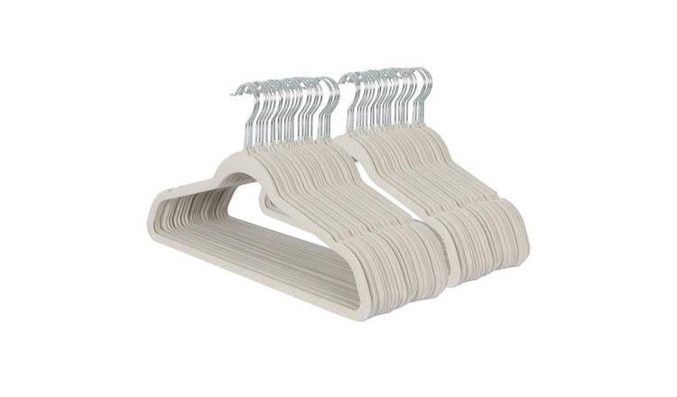 Harbour Housewares Non-Slip Velvet Hangers - 45cm - Grey - Pack of 50