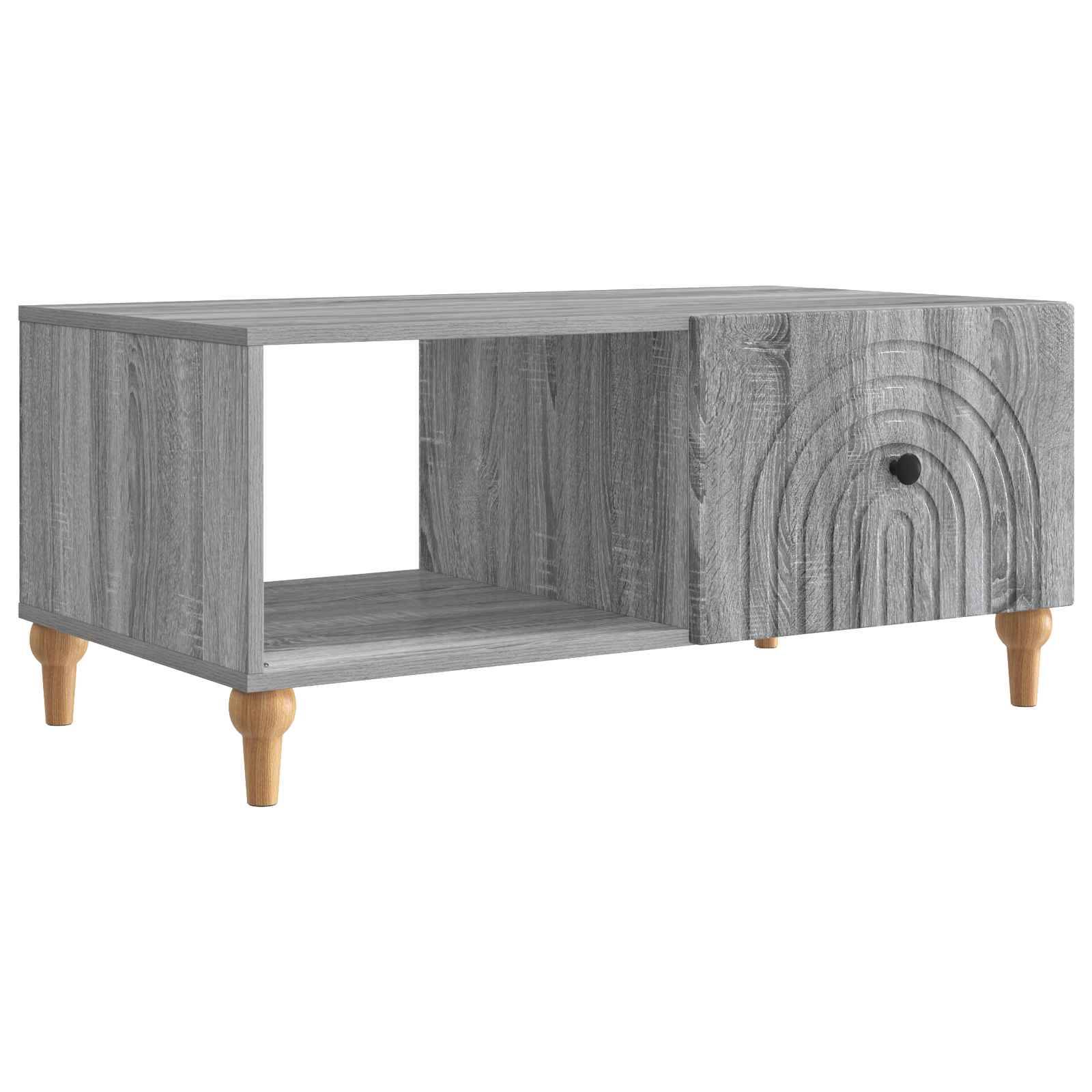 Walplus Engineered Wood Coffee Table - Grey sonoma - 90 x 50 x 40 cm - Image 1