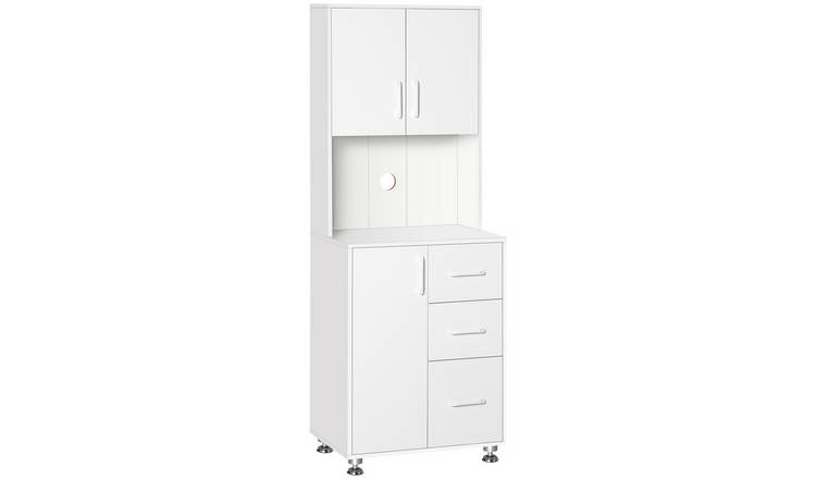 HOMCOM Modern Kitchen Cupboard with Open Countertop - White