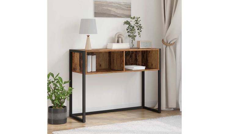 Walplus Engineered Wood End Table - Dark Wood - 100 x 36 x 75 cm