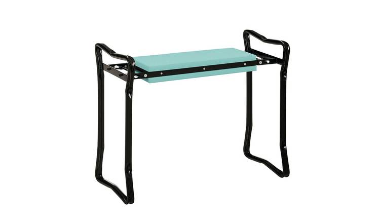 Outsunny 2 in 1 Foldable Garden Kneeler Seat Seat Kneeling Pad - Dark Green